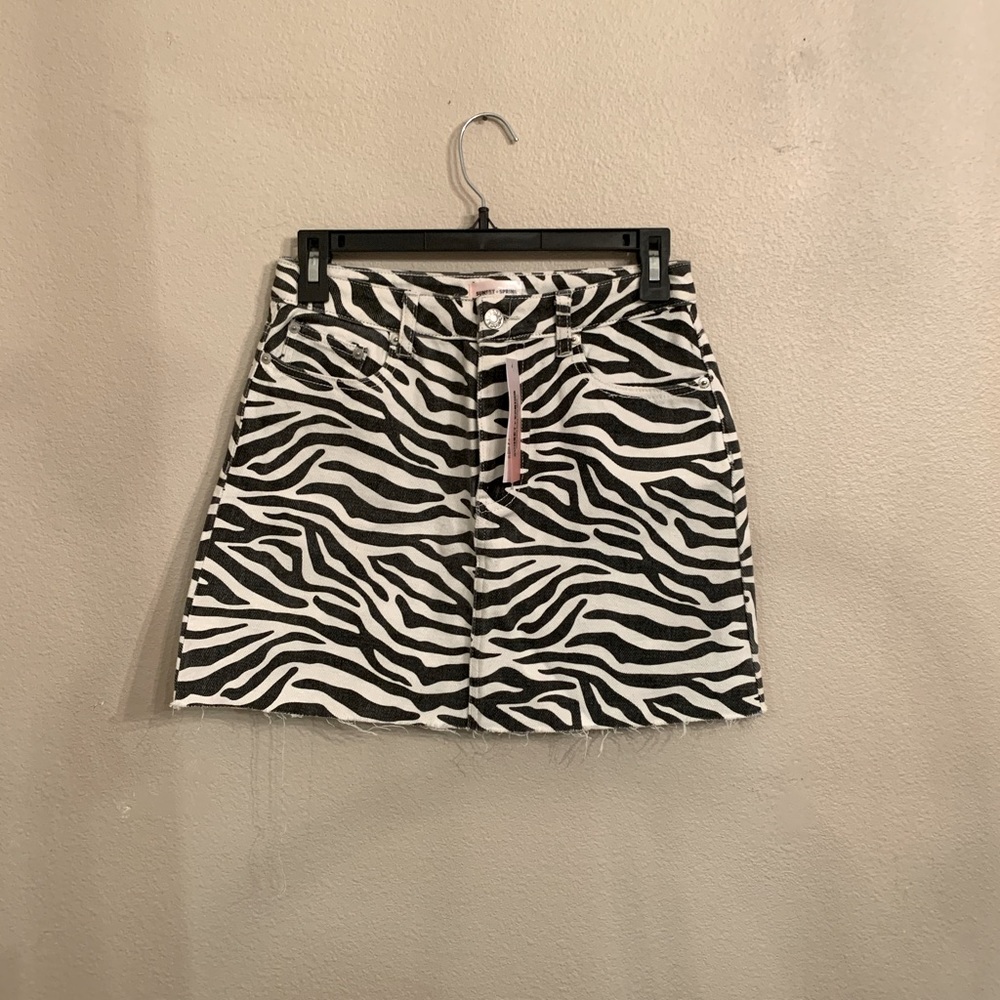 Zebra Jean mini skirt